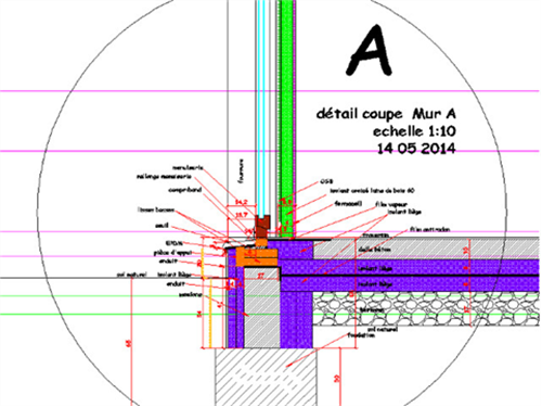 Amarantes maison 64m2: dessin technique